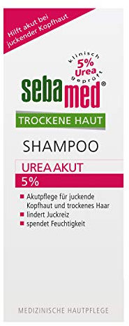 SEBAMED Shampoo Urea Akut 5%, lindert spürbar Juckreiz bei trockener Kopfhaut und hilft, die natürliche Feuchtigkeitsbalance von Haut und Haar wieder herzustellen, 200 ml