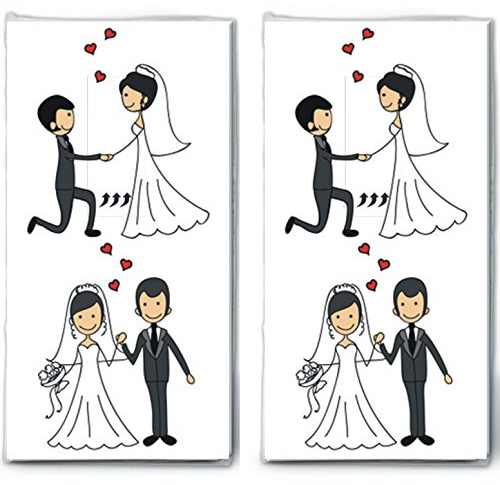 20 Taschentücher (2x 10) Married Couple - Verliebtes Hochzeitspaar/Hochzeit/Freudentränen