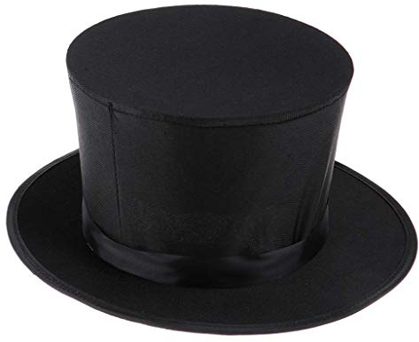Black Top Hat Magician Collapsible Hat for Kids Teen Boys Adults Birthday Party Comedy Show Supplies