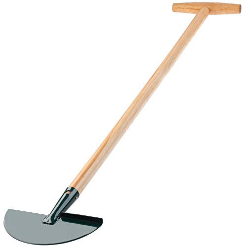 KADAX Rasenkantenstecher, Kantenstecher aus Stahl, Rasenstecher mit Stiel aus Holz, solider Rasenkantenschneider für Garten, Unkraut, Gras, Kantenmesser, Rasenkantenschere (T-Griff)