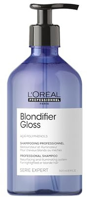 L'Oréal Professionnel Nährendes Haarshampoo für blondes und blondiertes Haar, Açaibeeren-Extrakt, Serie Expert, Blondifier Shampoo Gloss, 500 ml