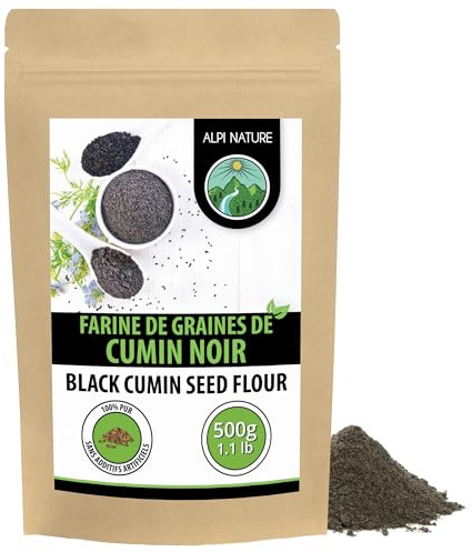 Alpi Nature Comino Negro Molido 500g, Comino Negro Semillas Molidas para Cocinar y Hornear