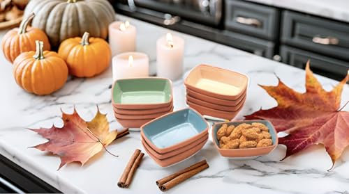 Aspira Mediterannes Schalenset eckig 13x9x3,5cm 12er Set, Auflaufform, Dessert Schalen, Cazuela Schalen