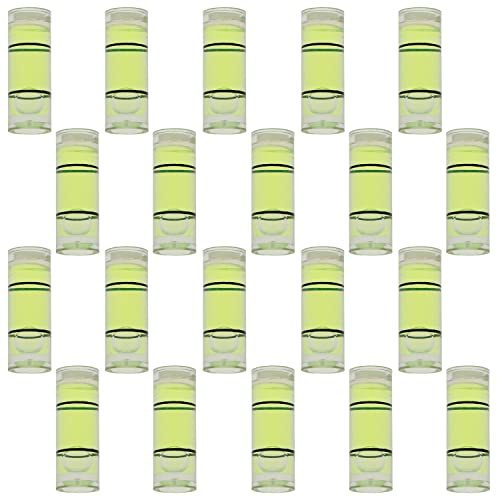 LUORNG Lot de 20 niveaux à bulle cylindriques pour tir à l'arc - 6,5 x 18 mm - Transparents