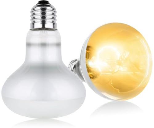 Adiwo Lampada Calore per Rettili, 2 Pezzi 25W UVA Lampada Riscaldante Tartarughe, Lampada Riscaldante per Rettili, E27 Lampade Scaldanti per Tartaruga Serpente Lucertola Cacatua Camaleonte