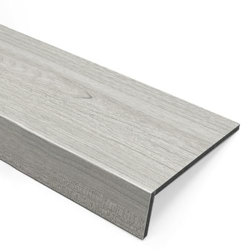 Fensterbank Innen Fensterbrett-Schutzabdeckung mit Grauer Holzmaserung, Erkerfenster-Abdeckplatte für Wohnzimmer/ Badezimmer/ Küche, Wasserdichte Fensterbankabdeckung, Dekor(Color:L-90cm/35.4in,Size:W