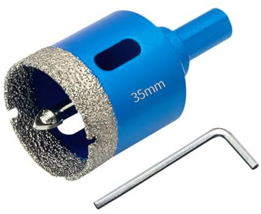 Teronbeta Diamond Hole Saw 35mm with Pilot Center Drill Bit, Vacuum Brazed Diamond Core Hole Cutter for Tile, Porcelain, Glass, Ceramic, Marble