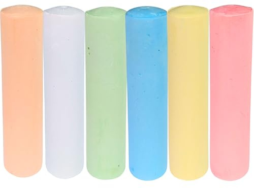 Best Sporting - Tizas de colores para pintar callejeras, paquete de 6 unidades, para niños y adultos, tizas coloridas en colores brillantes, ideal para la calle y el patio, fácil de manejar y soluble