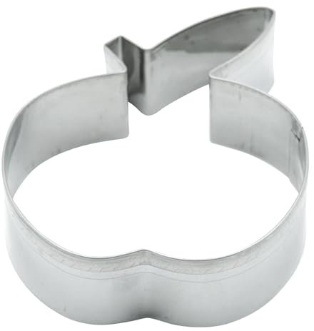 BekkiB - Cortador de galletas manzana - aprox. 6,9 x 5 cm - Molde de acero inoxidable apto para lavavajillas - Para hornear galletas - 880700