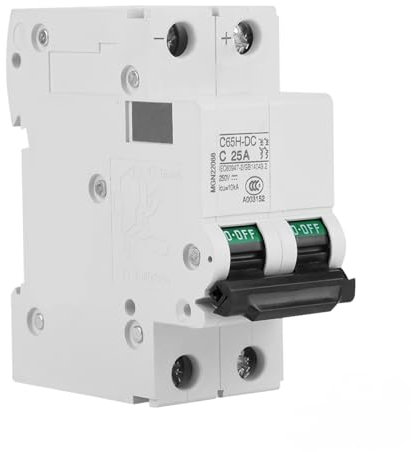 Jadeshay PV Sicherungsautomat DC 250V 25A 2 Polig C65H-DC Solar Leitungsschutzschalter DC Trennschalter Schutzluftschalter Schutzschalter für Photovoltaik-Systeme