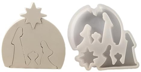 Krippen-Gießformen Silikon Gießform D-IY Kerzenform Kerzenhalter Krippen Silikonform Ostern Silikonform Krippenfiguren Silikonformen Gießformen Für Die Herstellung Von Kerzen,Krippenfiguren