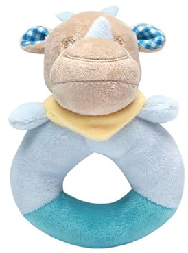 TACHAN - Peluche sonajero rino -Colores suaves Fácil de limpiar - Sonido relajante en su interior (CPA Toy Group 786T00955)