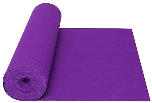 Teppichläufer für Hochzeit, Kirche, Party, Abschlussball, Strand, Outdoor, 2 mm dick, Polyester, rutschfeste Landebahn, Teppichrolle, inklusive Teppichband, Größe 1,2 x 20 m, Violett