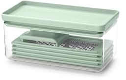 Brabantia TASTY+ Set affettatrice e grattugia | Affettaverdure con due grattugie e custodia | Base antiscivolo e design lavabile in lavastoviglie | Plastica Tritan 100% riciclabile | Jade Green