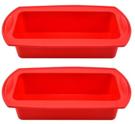 huiyoujiu 2 Pack Loaf Tins, Silicone Bread & Loaf Tins, Temperature Resistant & Non Stick Silicone Bread Mould, Baking Trays for Baking Loaves, Cakes or Breads (27×13×6.5cm)
