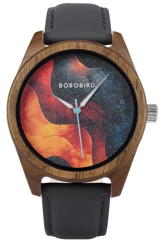 BOBO BIRD Wooden Watch – Ultra-Light Natural Wood and Leather Watch – Trendy Unisex Accessory for Everyday Style and Gift Surprises (Colorful)