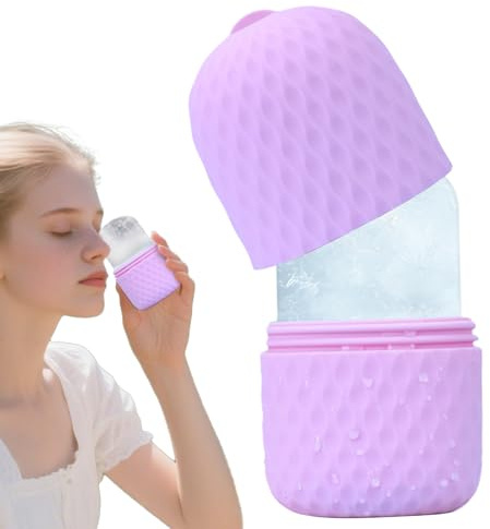 Silicone Ice Face Roller Mold, Cooling Beauty Tool Skin Refreshing, Reusable Cold Cube Massager, 6.2x6.2x11.5cm for Girlfriend Wife Daughter Self-Care Routine Sets