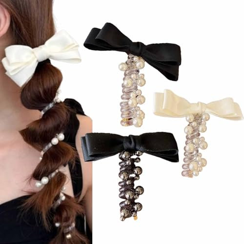Weiche, Elastische Spiral-Haargummis Von Subsistenceed, Perlengedrehte Telefonkabel-Haarbänder Für Damen Und Mädchen, Spiral-Haargummis Für Pferdeschwänze(3pcs*b)
