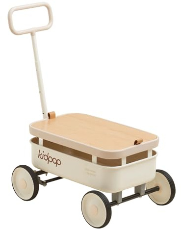 Kidpop PULA-Wild 3 in 1 Carrello a mano per bambini, Bianco