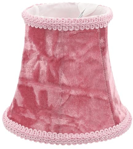 OHPHCALL Eleganter Lampenschirm aus Stoff für Kristallleuchter und Kronleuchter Rosa Farbe Vintage Stil Verbessert Dekor und Schafft Gemütliche Wohnatmosphäre