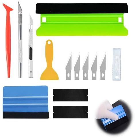 13 Pcs Vinyl Wrap Tool Kit Car Window Tint Squeegee and Trimmer Wrap Tools | Application Tools for Vehicle Film Decals Glass Wallpaper Smoothing Sign Making Craft Installation Automotive Styling and DIY