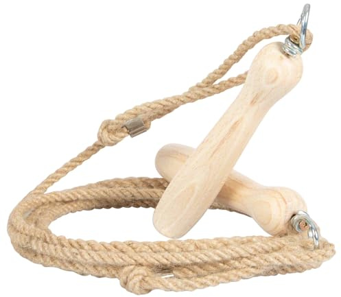 Springseil aus Hanf mit Holzgriff Springseil Sprungseil Hüpfseil Seilspringen