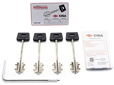 CISA 106520611, Cofanetto 5 Chiavi Lunghe per Serratura Ricifrabile New Cambio Facile