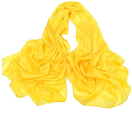 LoveSilk Luxus Damen Seidentuch 100% Seiden-schals Stola Gelb