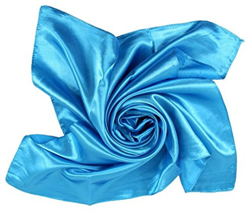 Xiang Ru 90 * 90cm Damen Kunstseide Square Schal Sommerschal Kopftuch Halstuch Nickituch Eisblau