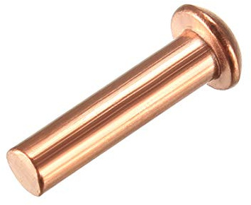 sourcing map 50Pcs 1/8poucesx 15/32 Tête ronde Cuivre Solide Rivets Attaches
