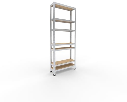 shelfplaza Home 180x70x23cm Schwerlastregal verzinkt mit 7 Böden x 125kg | Kellerregal · Lagerregal · Metallregal · Regale für Kellerraum · Steckregal · Abstellraum Regal