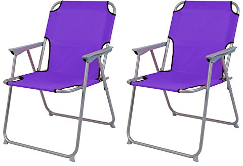 2'er Set Campingstuhl Faltstuhl Stoff Oxfort Klappstuhl Anglerstuhl Regiestuhl Angelstuhl Metall B 53 x T 46 x H 74 cm