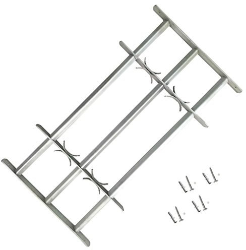 yorten Einstellbares Fenstergitter, Sicherheitsgitter, Stahl Gitter, mit 3 Querbalken, für Fenster von 700-1050mm Breite