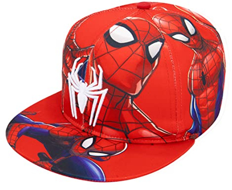 Marvel Comics Spiderman-Kostüm für Herren, bestickt/bedruckt, Snapback, flache Krempe, Baseballkappe