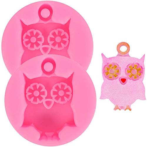 DUBENS 2 Stück Eule Form Silikonform für Candy Gummy Ice Cube Crayon Schmelzen Kekse, Kuchen Dekoration Seife Formen Silikon Backformen Machen Kit, schön & Spaß für Kinder