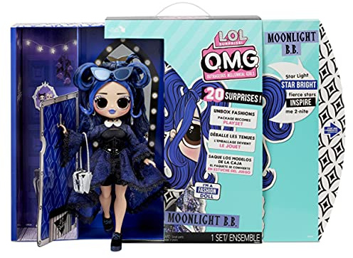 L.O.L. Surprise! OMG Modepuppe MOONLIGHT B.B. - Mit 20 Überraschungen, Designer-Kleidung und modischen Accessoires - Spielset - Serie 4.5 - Puppe zum Sammeln für Jungen und Mädchen ab 4 Jahren