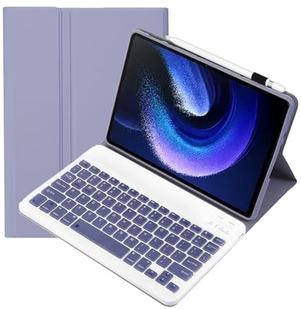 leleyo Cover avec Clavier pour Xiaomi Pad 6/6 Pro sans Fil Coque Clavier magnétique Amovible QWERTY pour Pad 6/6 Pro (Violet)