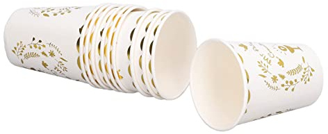 Ozgkee 10 Uds. De Vasos De Papel De 250ml con Patrón De Comunión en Español, Vasos Desechables De Diseño De Apariencia Atractiva De Pared Gruesa
