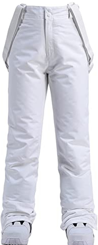 HOTIAN Pantaloni Sci Donna Impermeabile Antivento Pantaloni Snowboard Ski Outdoor Pants Inverno Termici Pantaloni Escursionismo Pesca Sci Pantaloni da Neve White XL