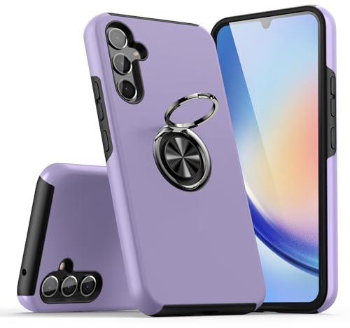 KRAFTCARE for Samsung A34 5G Case with Kickstand Ring, Upgrade Shockproof and Anti Scratch 360° Magnetic Ring Holder Stand Protective Phone Case Cover for Samsung Galaxy A34 - Purple