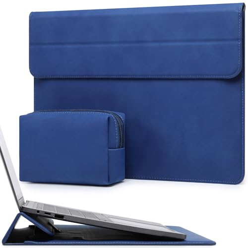 HYZUO 15 Zoll Laptoptasche Hülle mit Ständer für MacBook, Klein Blau | für MacBook Air 15 M5 A3448 M4 A3241 M3 A3114 M2 2026-2023,15 Surface Laptop 7/6/5/4/3,MacBook Pro 15 A1990 A1707 2019-2016