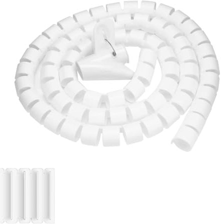 Flexibler Spiralschlauch-Kabel-Organizer, Drahtwickel-Kabelschutz, Drahtaufbewahrungsrohr (Weiß)