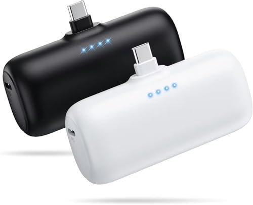 Swyop [2-Pack] Mini Portable Charger 5200mAh Power Bank, 3A PD USB C Cell Phone Portable Power, LCD Display Battery Pack Compatible with iPhone 15/15 plus/15 pro/15 pro Max/Android phone/Samsung etc