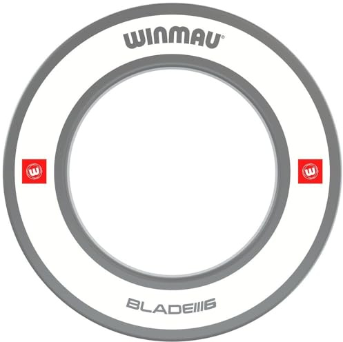 WINMAU Pro Line 1.0 - Anillo Envolvente para Tablero de Dardos, Color Gris y Blanco, Protector de Pared Duradero para dianas, Accesorios Profesionales para Dardos