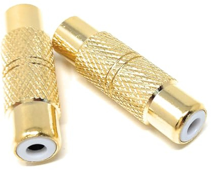 DRUT RCA Female to RCA Female Coupler, Single Phono Socket to Socket | Durable, reliable connectors. No drivers needed, plug & play. Great for joining or extending existing RCA phono cables.