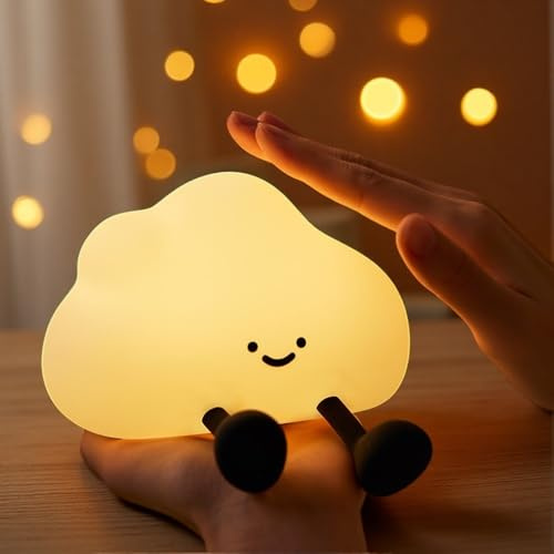 One bird Cloud Night Light for Kids Baby Toddler, Food-Grade Silicone Squeeze to Switch, Rechargeable Type-C Nursery Bedside Lamp, Gift for Girls Boys Room
