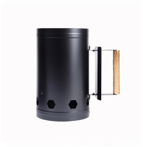 Baril d'allumage rapide au charbon de bois pour poêle à charbon Outils de barbecue avec poignée Allumage antidérapant Extérieur Camping Carbone Cheminée Starter (Noir)