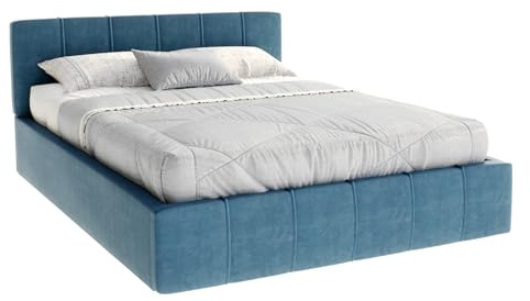 FDM Bett Florida 180x200 cm mit Lattenrost Stauraum Doppelbett Samt Trinity türkis Bettkasten