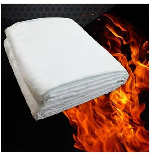 Manta Ignífuga De Fibra De Vidrio De Alta Resistencia, Tapete Protector Ignífugo Y Resistente Al Calor, Manta Aislante Ignífuga Con Ojal, Previene El Calor De La Soldadura(2x2m-2mm)
