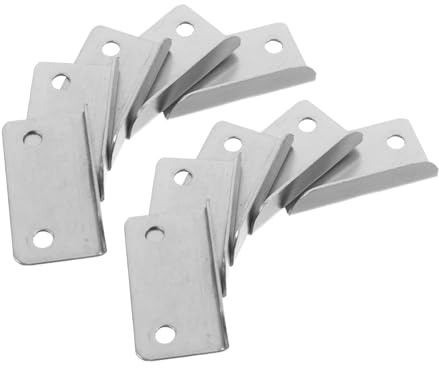 Tofficu Lot de 20 Plaques de Verrouillage Métalliques en Forme de L à Angle Droit pour Tiroir de Bureau et Armoire à Domicile, Argenté, Sécurité et Intimité